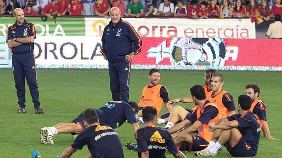 La selección, en su última visita a Logroño en 2011. 