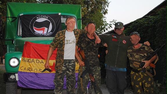 Combatientes de la denominada 'Brigada Internacional Carlos Palomino'. 