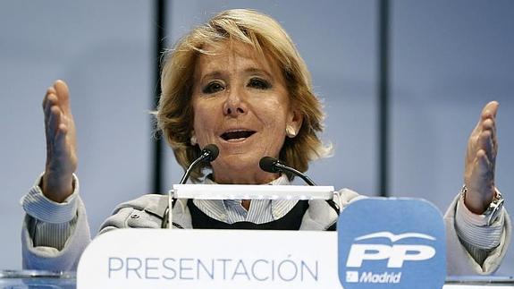 La candidata del PP a la Alcadía de Madrid, Esperanza Aguirre. 