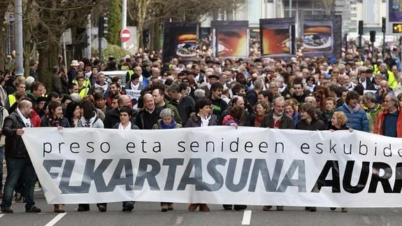 Vista de la manifestación en San Sebastián 