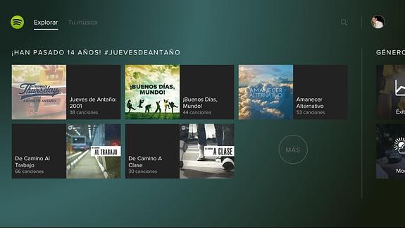 Una captura de Spotify en PS4.