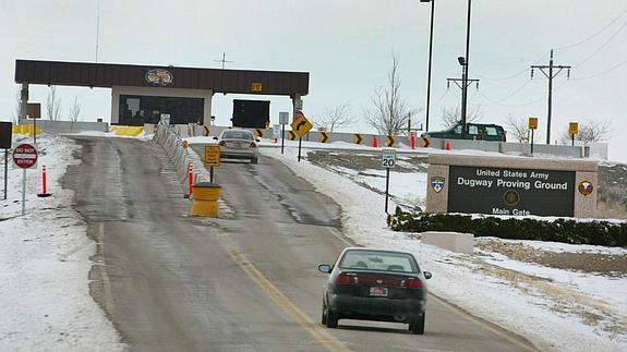 Entrada de Dugway Proving Grounds, campo de pruebas del Ejército estadounidense.