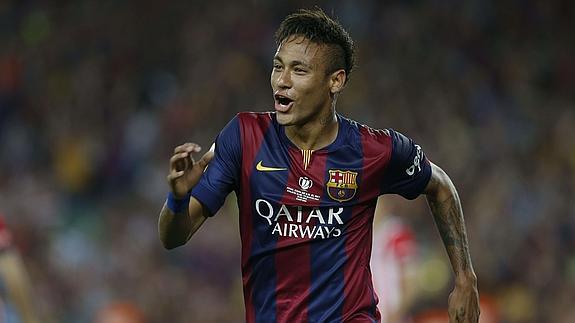 Neymar, en un partido con el Barcelona. 