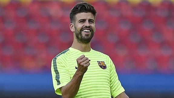 Piqué, en un entrenamiento. 