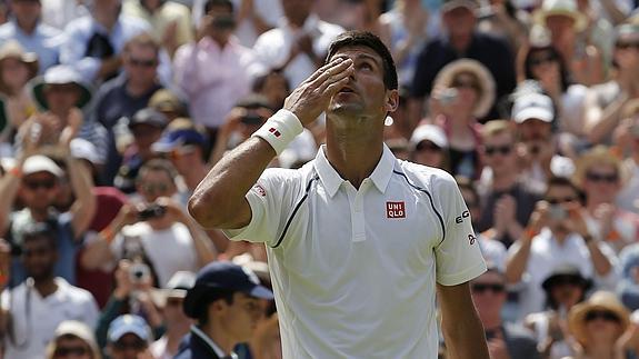 Djokovic celebra su triunfo sobre Nieminen. 