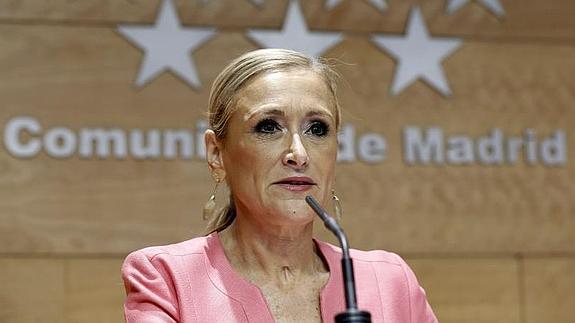 La presidenta de la Comunidad de Madrid, Cristina Cifuentes. 