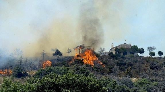 Incendio forestal que ha tenido lugar este verano en Guadalajara.