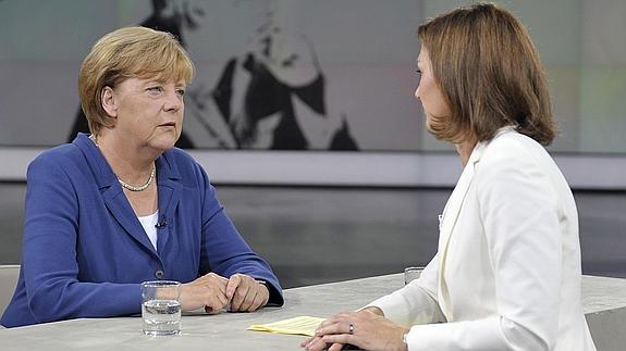 Angela Merkel, durante la tradicional entrevista de verano.