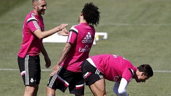 Benzema, Marcelo y Cristiano Ronaldo. 