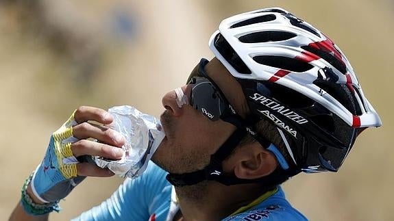 Fabio Aru, durante la etapa. 