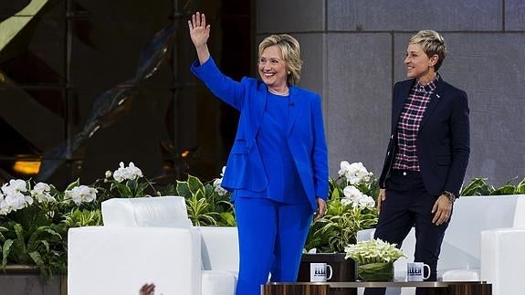 Hillary Clinton, en el programa de Ellen DeGeneres el pasado lunes. 