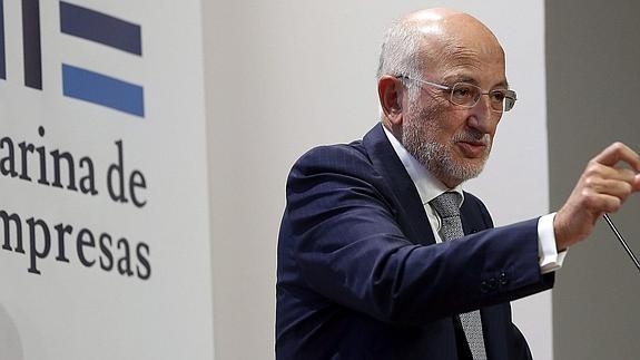 El presidente de Mercadona, Juan Roig, durante la inauguración. 