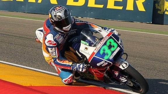 Enea Bastianini, en la clasifiación en Alcañiz. 