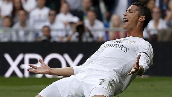 Cristiano celebra su gol ante el Levante. 