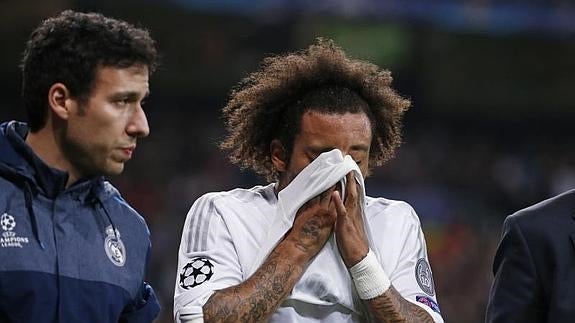 Marcelo, en el partido ante el PSG. 