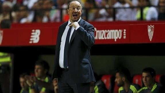 Rafa Benítez, en el partido ante el Sevilla. 