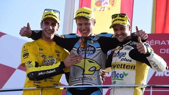 Rins, Rabat y Luthi, en el podio. 