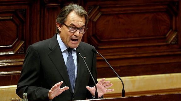 Artur Mas, durante el debate.