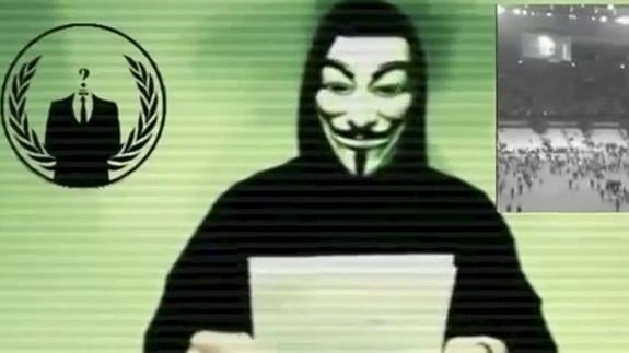 Captura del vídeo publicado por Anonymous.