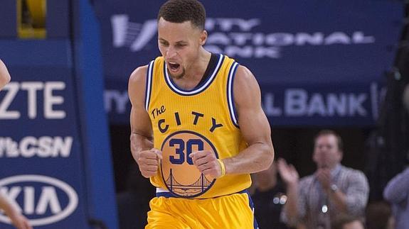 Stephen Curry, en un partido con los Warriors. 