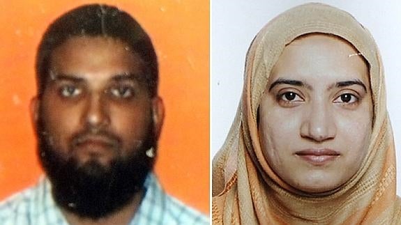 Los presuntos autores de la masacre en San Bernardino, Syed Farook (i) y Tashfeen Malik (d).