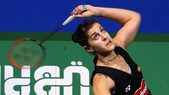 Carolina Marín, en el partido ante Nozomi Okuhara. 