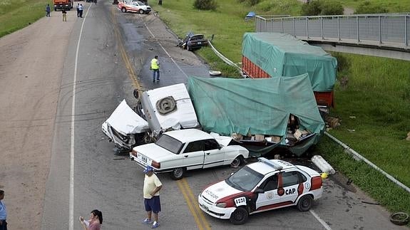 Imagen porterior al accidente de los vehículos implicados. 