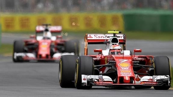 Raikkonen durante la clasificación. 