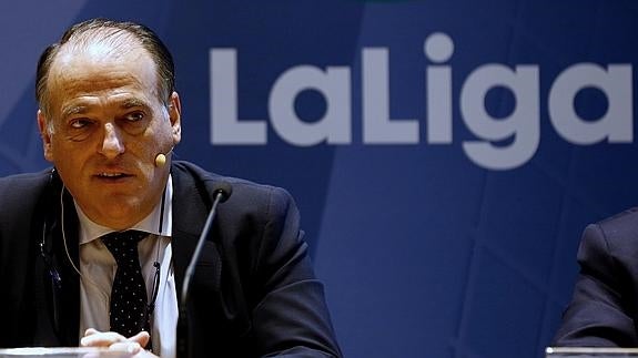 El presidente la LFP, Javier Tebas. 