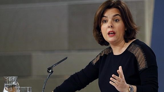 La vicepresidenta del Gobierno, Soraya Sáenz de Santamaría.