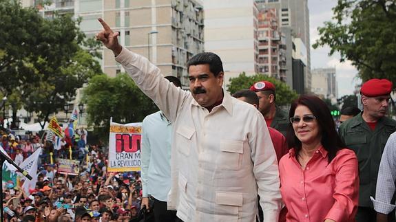 Nicolás Maduro, durante un acto del chavismo en Caracas.