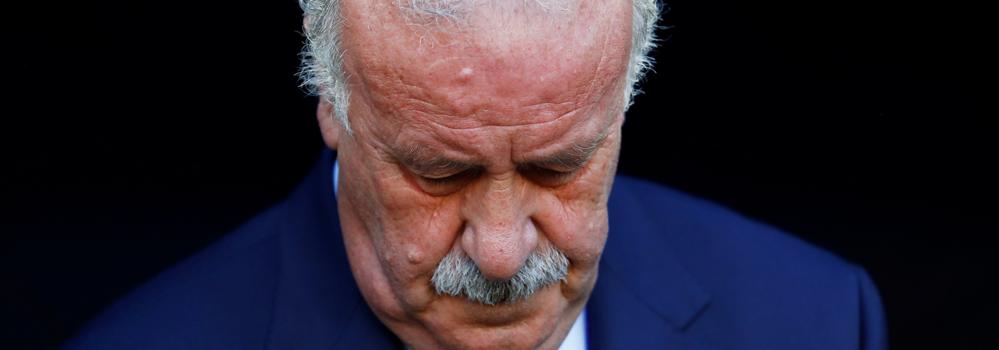 Vicente del Bosque, durante uno de los partidos de España. 