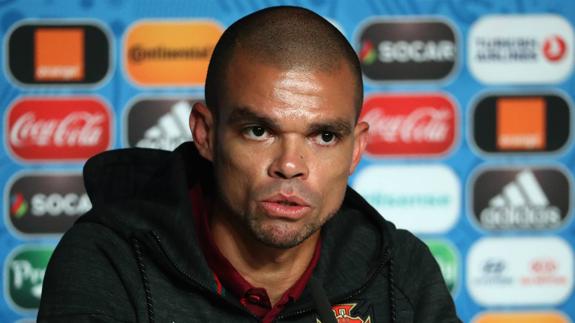 Pepe, en la rueda de prensa previa a la final. 