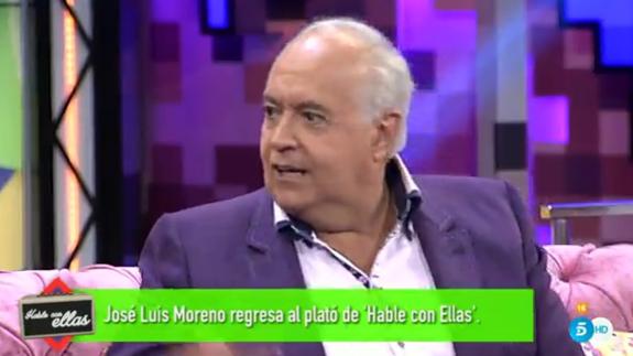 José Luis Moreno durante su entrevista en 'Hable con ellas'.