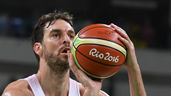 Pau Gasol, durante el partido contra la selección francesa de baloncesto. 