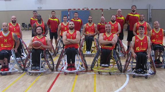 La selección masculina de baloncesto en silla de ruedas. 