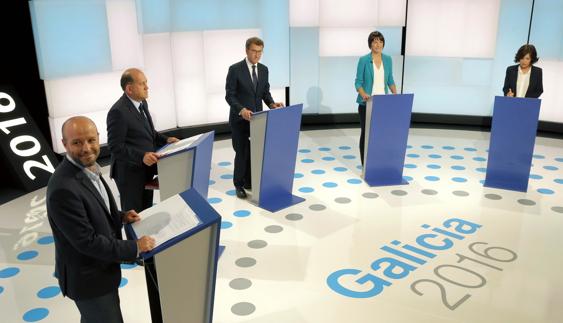 Debate televisivo entre los candidatos en las elecciones gallegas.