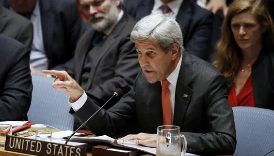 John Kerry interviene ante el Consejo de Seguridad de la ONU.