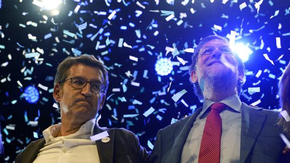 Alberto Núñez Feijóo junto a Mariano Rajoy.