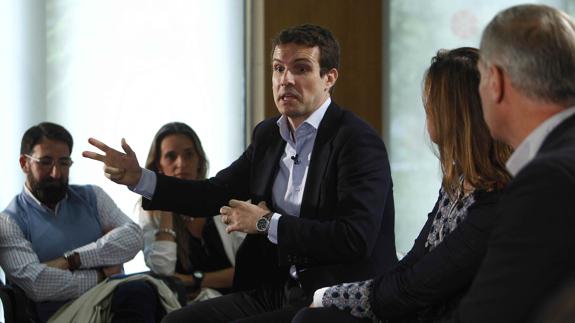 Pablo Casado, durante un acto en Cataluña.