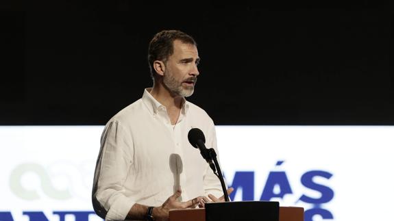 Felipe VI, durante un encuentro empresarial en Cartagena de Indias.