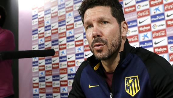 Diego Simeone, en rueda de prensa. 