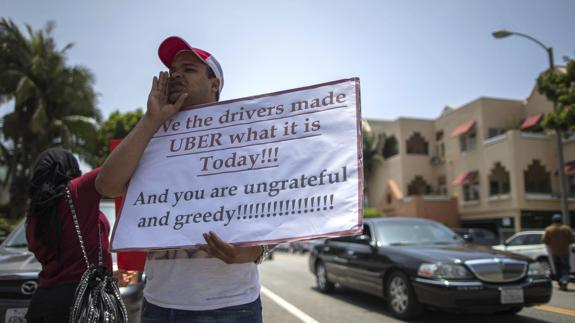 Un conductor de Uber en Santa Mónica. 