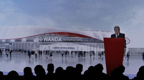 Presentación de la maqueta del Wanda Metropolitano. 