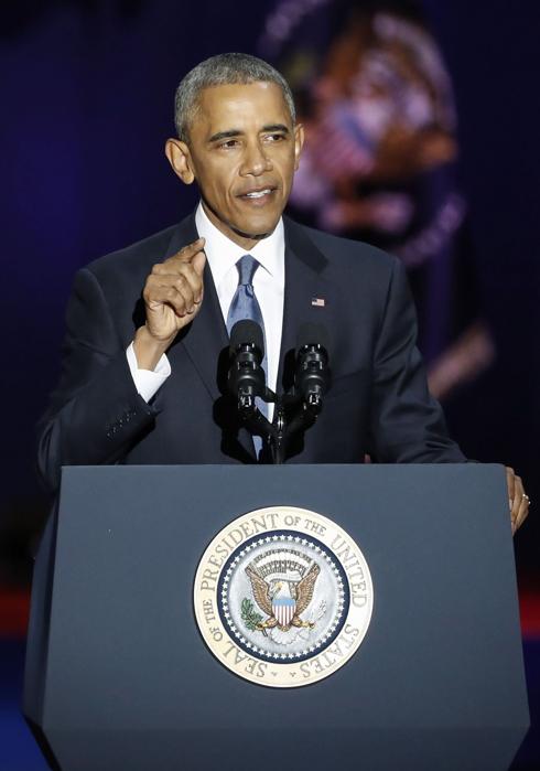 Obama, durante el discurso con el que se despidió de los estadounidenses. 