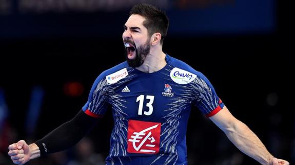 El francés Nikola Karabatic celebra un gol en la final del Mundial ante Noruega. 