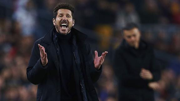 Simeone, durante el partido. 