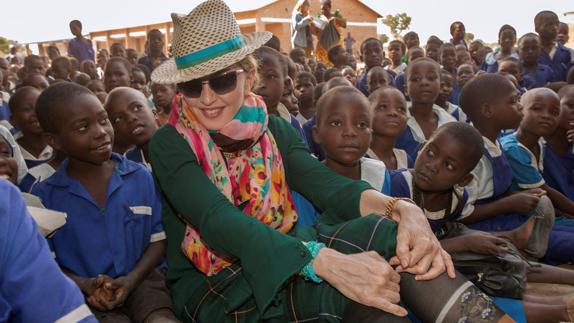 Madonna, durante una visita a Malaui. 