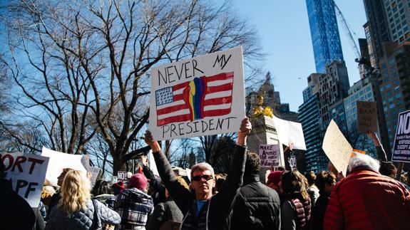 Concentración contra Trump en Nueva York.