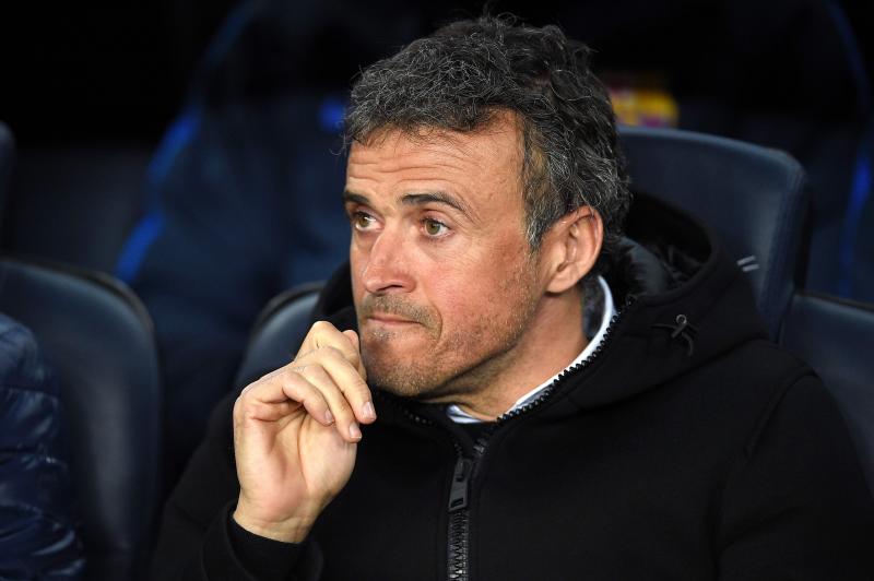 Luis Enrique, en el partido ante el Sporting. 